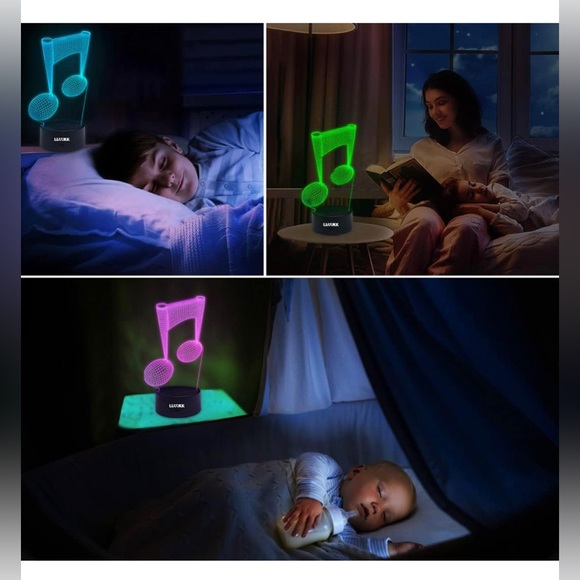 Visual 3D Night light Note Shape 2D Table Lamp for Music lovers - Picture 4 of 6